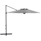 10ft Cantilever Patio Umbrella with 360° Rotation and Tilt, Grey