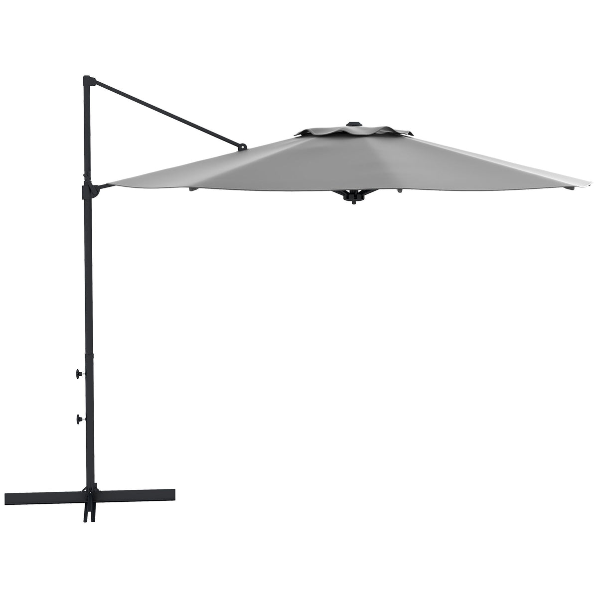10ft Cantilever Patio Umbrella with 360° Rotation and Tilt, Grey