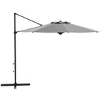 10ft Cantilever Patio Umbrella with 360° Rotation and Tilt, Grey