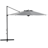 10ft Cantilever Patio Umbrella with 360° Rotation and Tilt, Grey