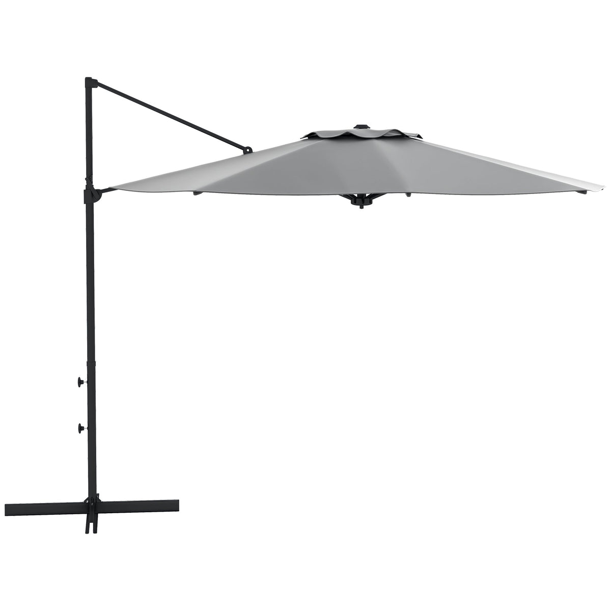 10ft Cantilever Patio Umbrella with 360° Rotation and Tilt, Grey