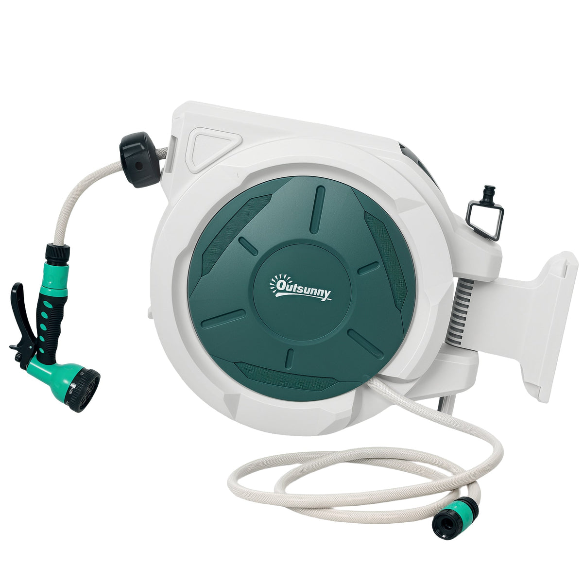 1/2 in x 65ft Retractable Garden Hose Reel with 7-Function Nozzle