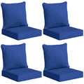 Set of 4 Outdoor Chair Cushions, 24" x 24", Navy Blue