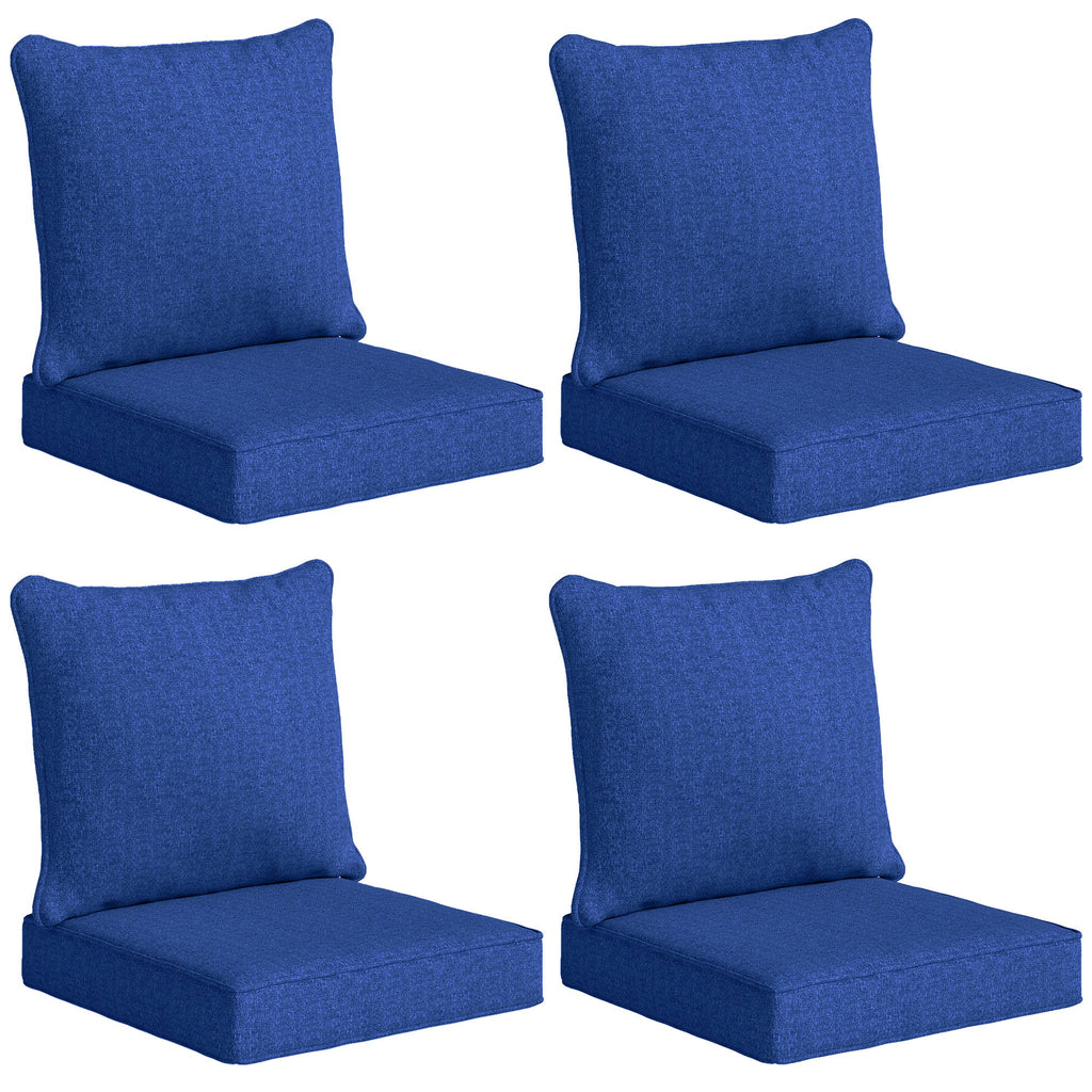 Set of 4 Outdoor Chair Cushions, 24" x 24", Navy Blue