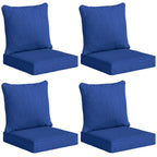 Set of 4 Outdoor Chair Cushions, 24" x 24", Navy Blue