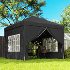 10' x 10' Pop-Up Party Tent Canopy with Carrying Bag for Outdoor Events, Black