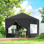 10' x 10' Pop-Up Party Tent Canopy with Carrying Bag for Outdoor Events, Black