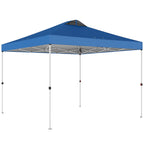 9.8' x 9.8' Pop-Up Canopy with Carrying Bag, Stakes and Ropes, Blue