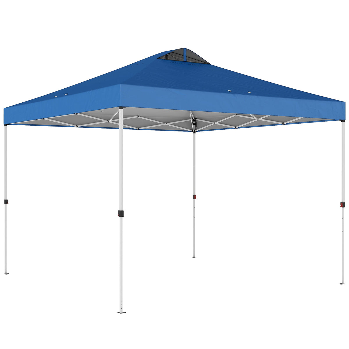 9.8' x 9.8' Pop-Up Canopy with Carrying Bag, Stakes and Ropes, Blue