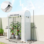 6' x 2' x 6.6' Mini Greenhouse with Roll-up Door, White