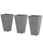 3-Piece 28" Tall Planters with Drainage Holes, Gray