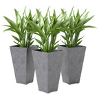 3-Piece 28" Tall Planters with Drainage Holes, Gray