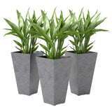 3-Piece 28" Tall Planters with Drainage Holes, Gray