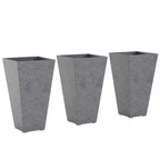 3-Piece 28" Tall Planters with Drainage Holes, Gray