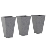 3-Piece 28" Tall Planters with Drainage Holes, Gray