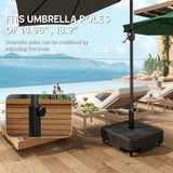 Patio Umbrella Base with Wheels, 62 lbs Water/77 lbs Sand, Black