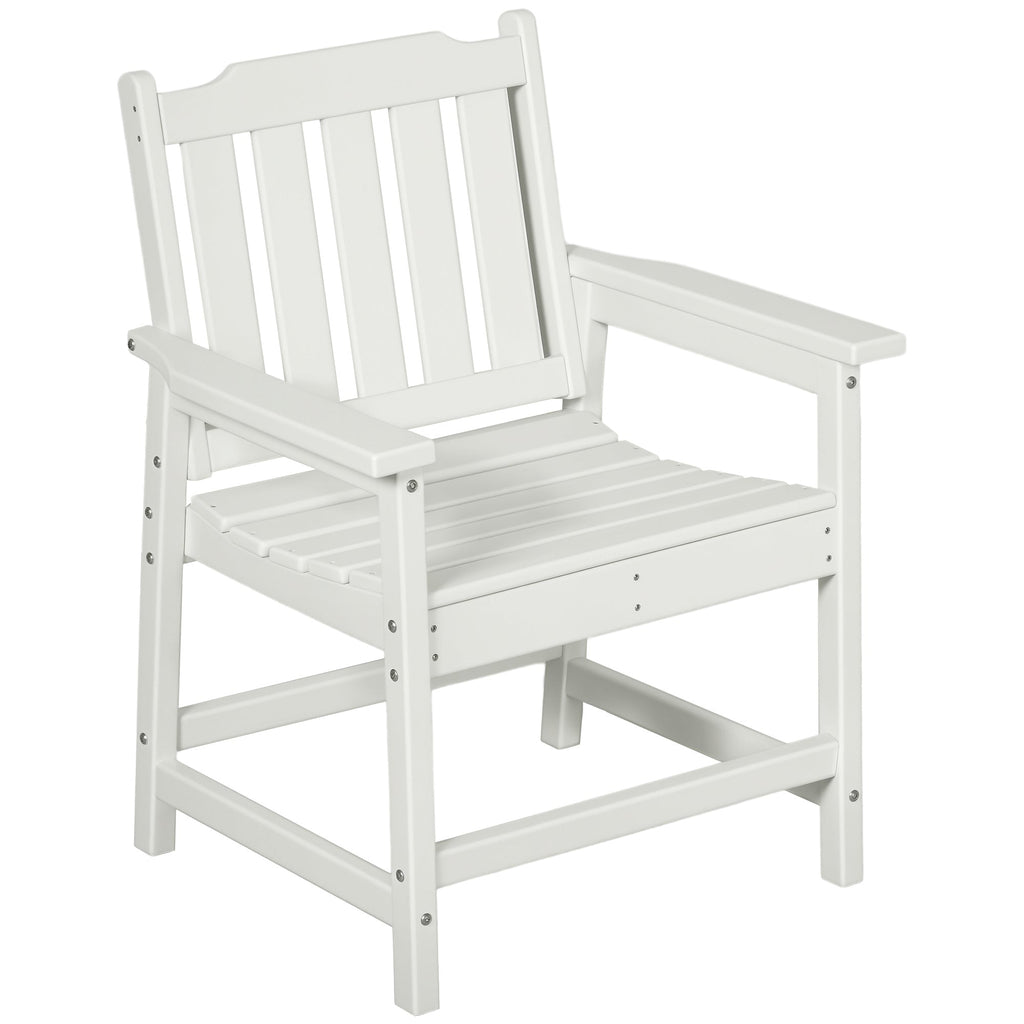 HDPE All-Weather Patio Dining Chair for Garden, Backyard, Deck, Porch, Lawn, White