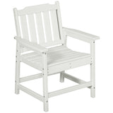 HDPE All-Weather Patio Dining Chair for Garden, Backyard, Deck, Porch, Lawn, White