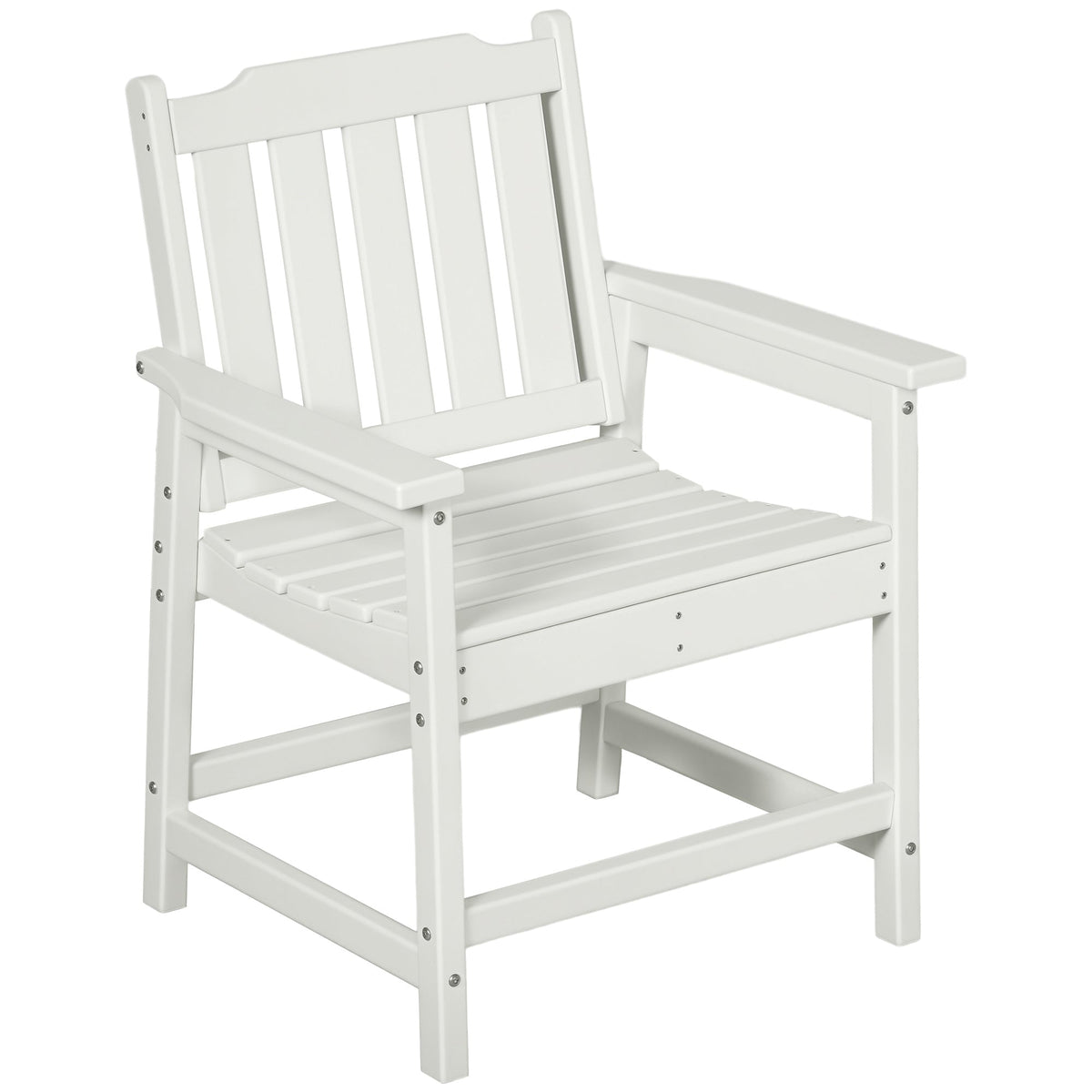 HDPE All-Weather Patio Dining Chair for Garden, Backyard, Deck, Porch, Lawn, White