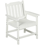 HDPE All-Weather Patio Dining Chair for Garden, Backyard, Deck, Porch, Lawn, White