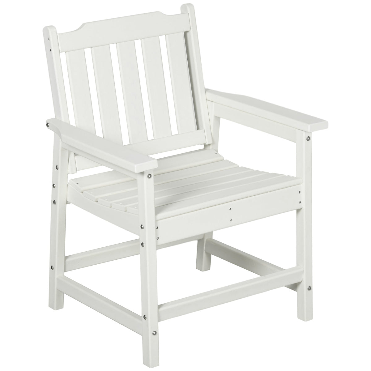 HDPE All-Weather Patio Dining Chair for Garden, Backyard, Deck, Porch, Lawn, White