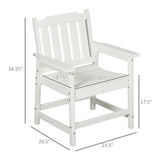 HDPE All-Weather Patio Dining Chair for Garden, Backyard, Deck, Porch, Lawn, White