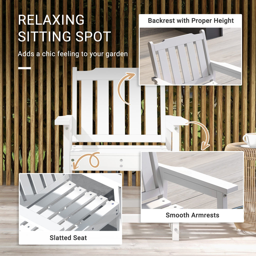 HDPE All-Weather Patio Dining Chair for Garden, Backyard, Deck, Porch, Lawn, White