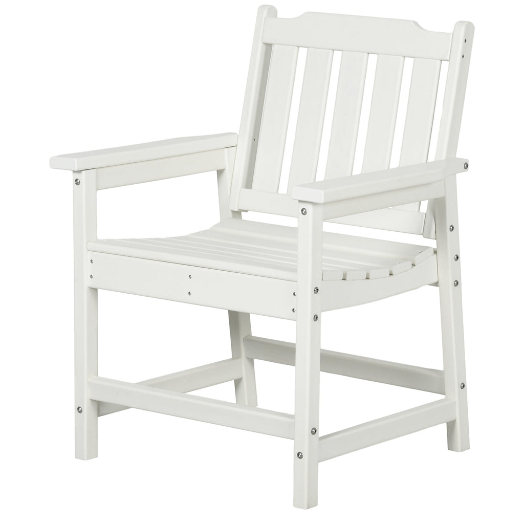 HDPE All-Weather Patio Dining Chair for Garden, Backyard, Deck, Porch, Lawn, White