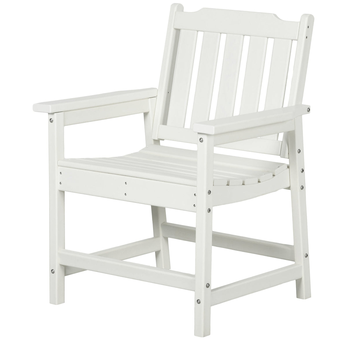 HDPE All-Weather Patio Dining Chair for Garden, Backyard, Deck, Porch, Lawn, White