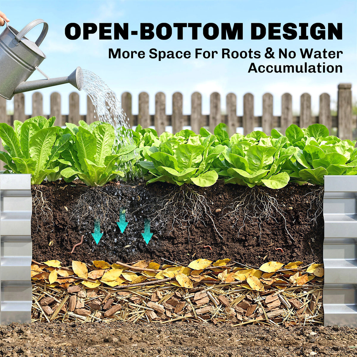 Galvanized Raised Garden Bed for Vegetables, Herbs & Succulents, 4' x 2' x 1' Metal Planter Box in Silver