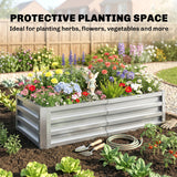 Galvanized Raised Garden Bed for Vegetables, Herbs & Succulents, 4' x 2' x 1' Metal Planter Box in Silver