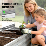 Galvanized Raised Garden Bed for Vegetables, Herbs & Succulents, 4' x 2' x 1' Metal Planter Box in Silver