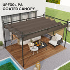 10' x 13' Retractable Pergola Canopy, Brown