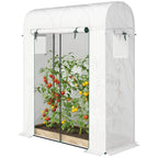 6' x 2' x 6.6' Mini Greenhouse with Roll-up Door, White