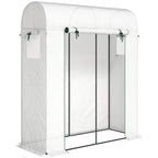 6' x 2' x 6.6' Mini Greenhouse with Roll-up Door, White