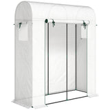 6' x 2' x 6.6' Mini Greenhouse with Roll-up Door, White