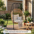 Hammock Chair Stand with Anti-Slip Pads and 2 Carabiners, Black