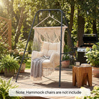 Hammock Chair Stand with Anti-Slip Pads and 2 Carabiners, Black