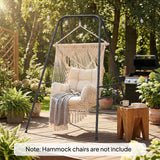 Hammock Chair Stand with Anti-Slip Pads and 2 Carabiners, Black