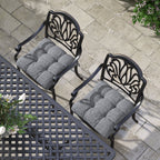 4-Piece Patio Chair Cushions Set with Ties, 19" x 19" x 4"
