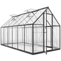 11' x 6' Polycarbonate Walk-in Greenhouse, Black