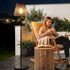 Outdoor Solar Floor Lamp with Light Sensor, Adjustable Height, Black