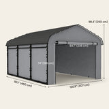 Onward 10' x 15' Heavy Duty Metal Carport with Galvanized Roof & Removable Sidewalls
