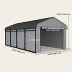 Onward 12' x 20' Heavy Duty Metal Carport with Galvanized Roof & Removable Sidewalls
