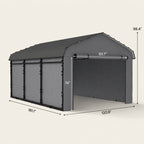 Onward 10' x 15' Heavy Duty Metal Carport with Galvanized Roof & Removable Sidewalls