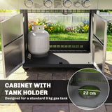 4+1 Burner Gas BBQ Grill with Side Burner and Storage Cabinet