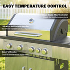 4+1 Burner Gas BBQ Grill with Side Burner and Storage Cabinet