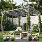 PerArbor 3 x 3 m Grey Wooden Pergola Kit with Stable Frame for Climbing Vines