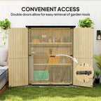 Wood Outdoor Storage Cabinet with 2 Shelves, Natural