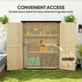 Wood Outdoor Storage Cabinet with 2 Shelves, Natural